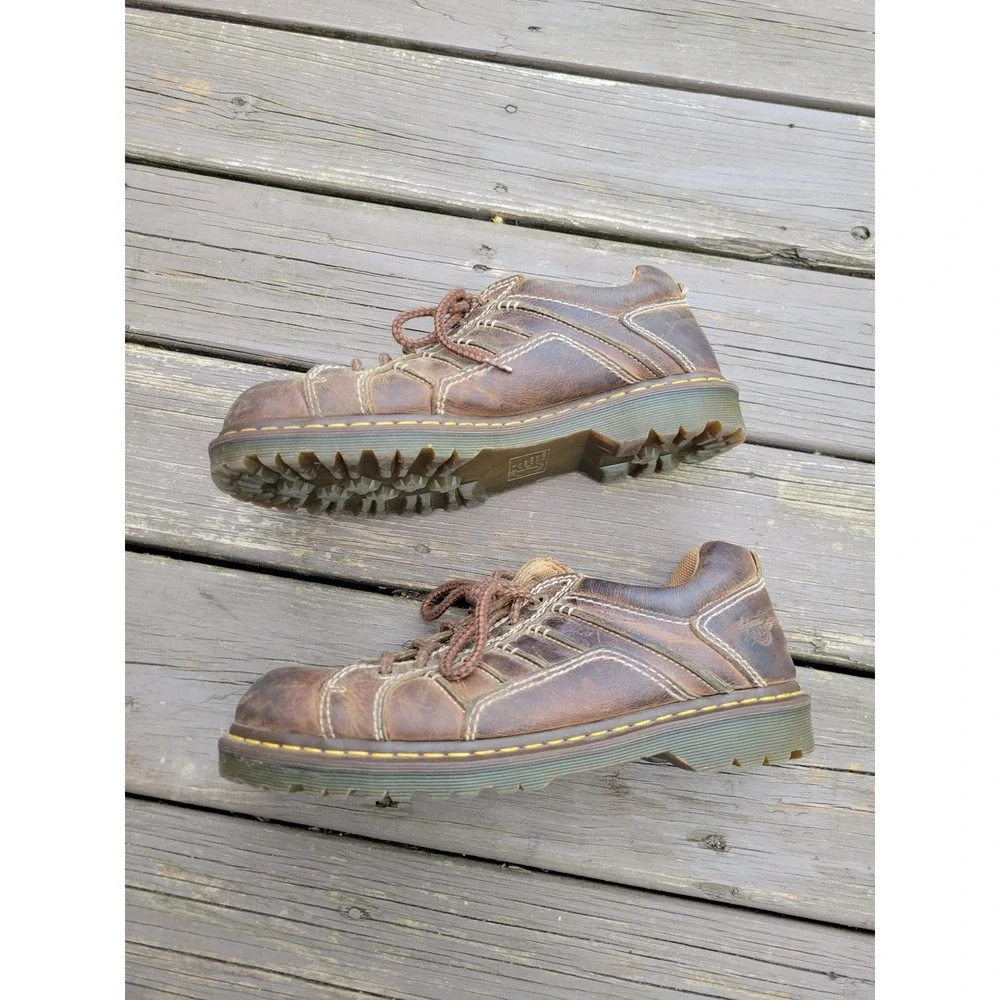 Dr.‎ Martens Keith Oxford Brown Leather Industrial Lug Sole Mens Size 12